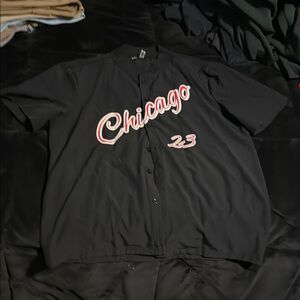 IMAN Black and Red Chicago 23 Men's Jersey